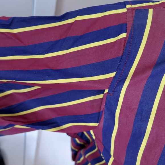 J. Crew Thomas Mason Classy Burgundy Navy Stripe Billow Sleeve Blouse NWT - Picture 8 of 12